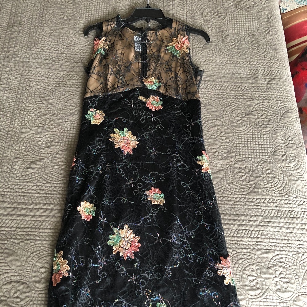 Hand-made silk and spiderweb lace designer dress